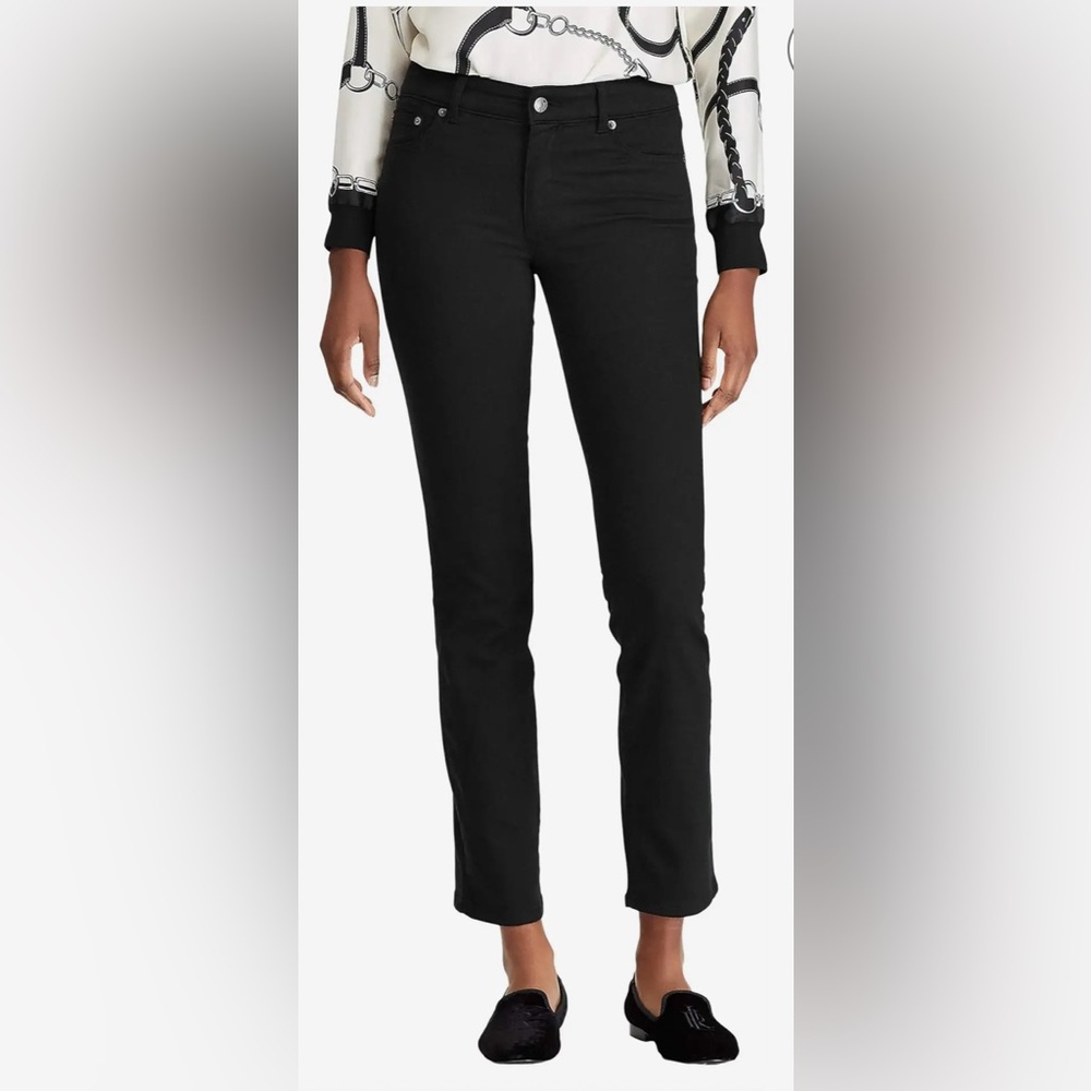 Ralph Lauren Women's Black Premier Straight Leg Pants